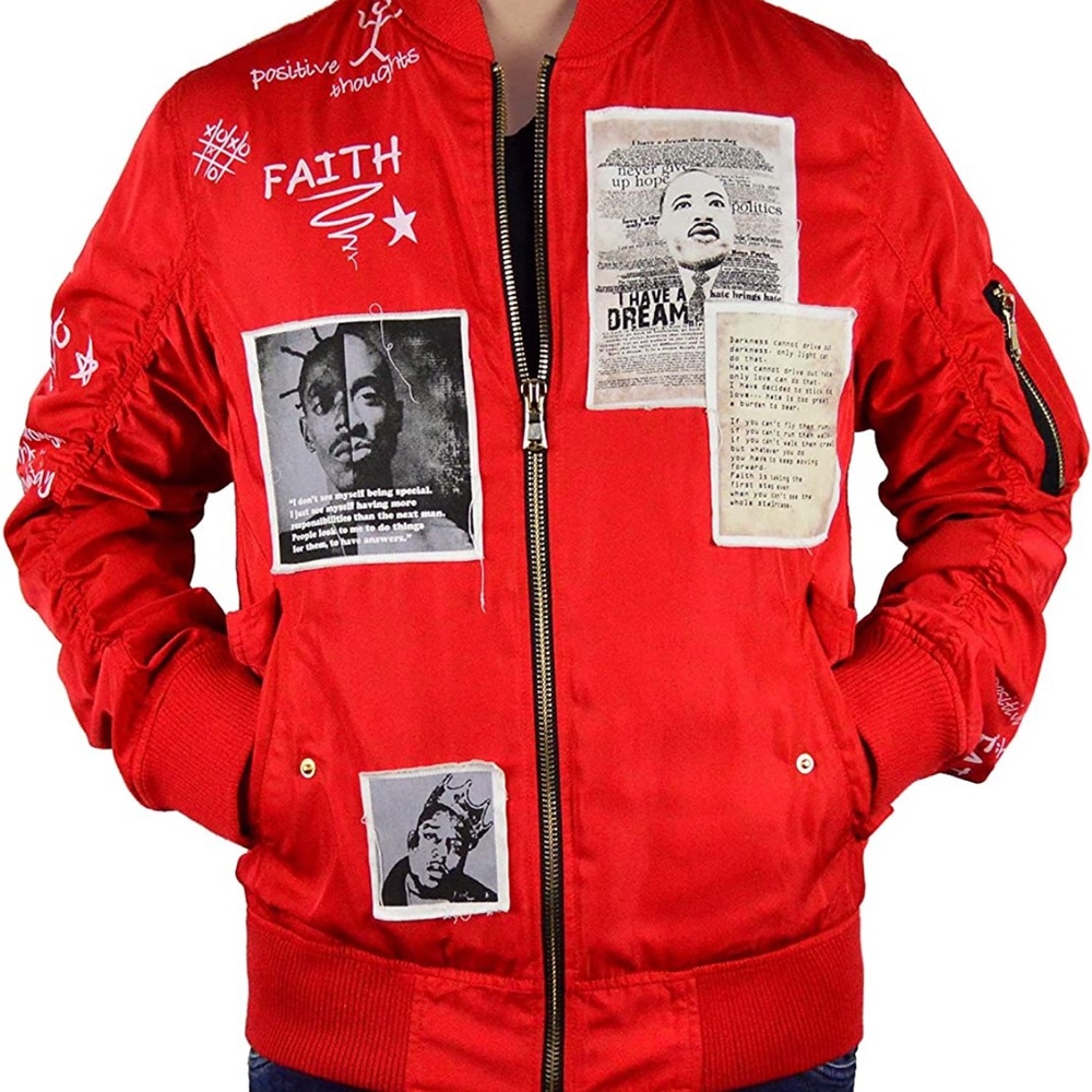 Peace Unltd.NY Patched Bomber Flight Jacket Marthin Luther King Unisex